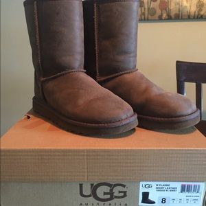UGG Classic Short Leather (not suede) Brownstone 8